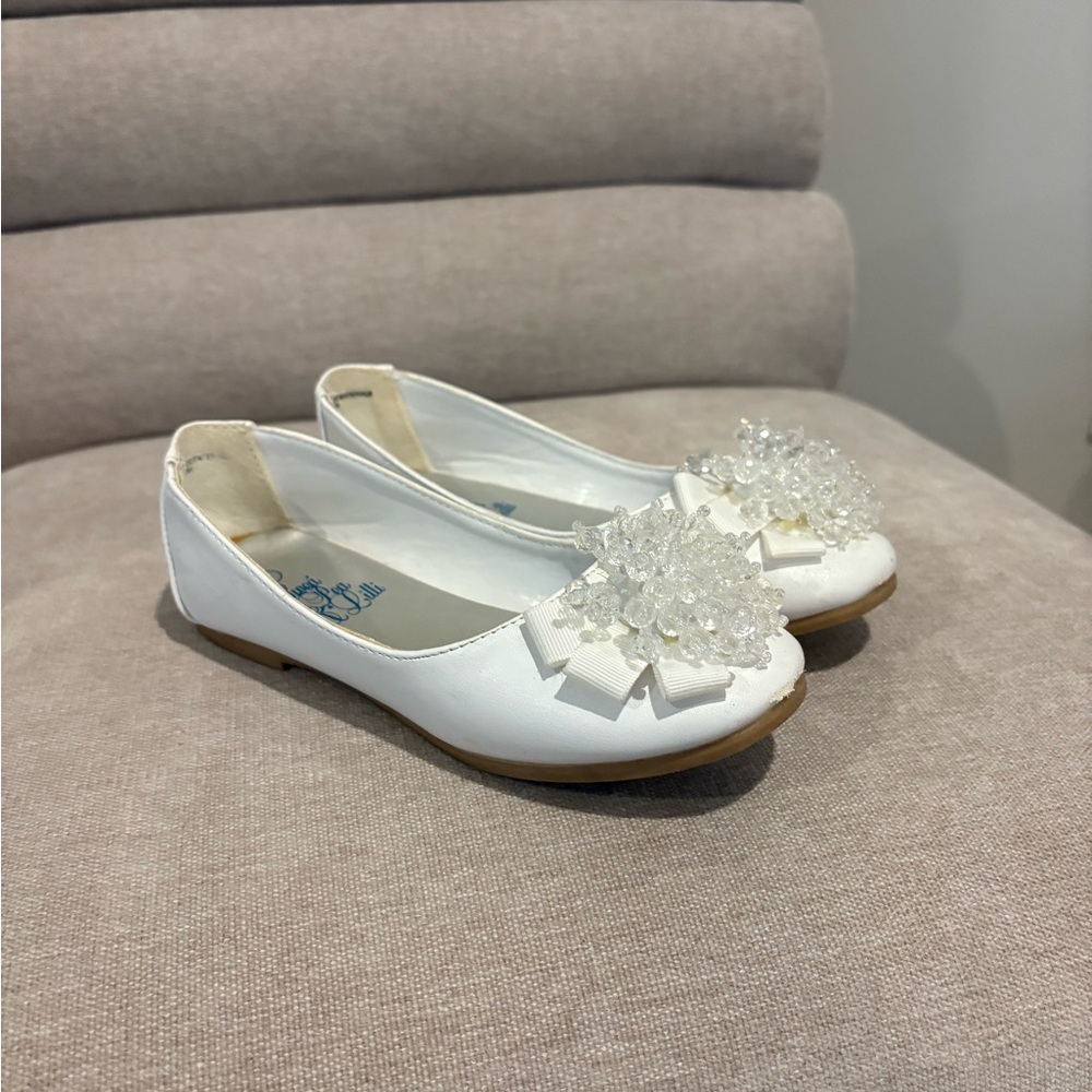 Sweá Pea & Lilli White Ballet Flats w/ Crystals Kids Size 1